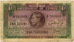 Geldschein, Shilling, 30.8.1941