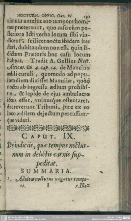 Caput. IX. De indiciis, quae tempus nocturnum in delictis carnis supeditat