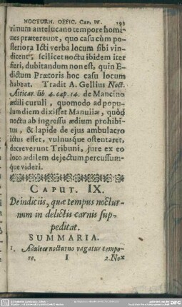 Caput. IX. De indiciis, quae tempus nocturnum in delictis carnis supeditat