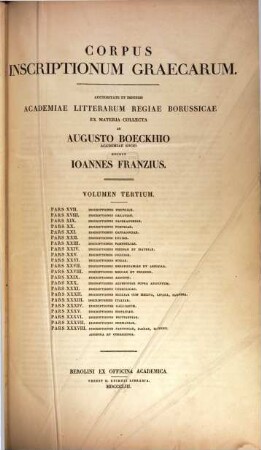 Corpus inscriptionum Graecarum, 3