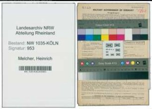 Entnazifizierung Heinrich Melcher , geb. 22.02.1890 (Polizist)