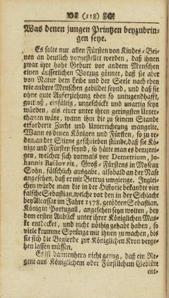 Was denen jungen Printzen beyzubringen seye