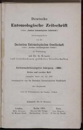 27: Deutsche entomologische Zeitschrift