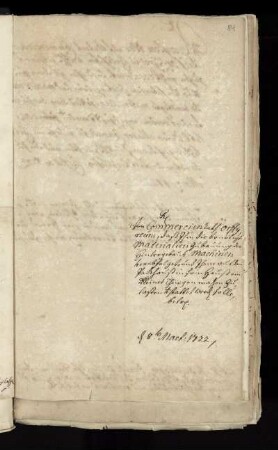 Karl, Hessen-Kassel, Landgraf: Reskript zur Unterstützung Besslers für den Neubau des Perpetuum mobile und Anordnung zum Bau desselben, 1725