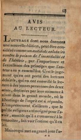 Pensées théologiques relatives aux erreurs du temps