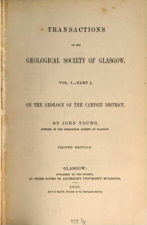 Transactions of the Geological Society of Glasgow. 1. 1860/63