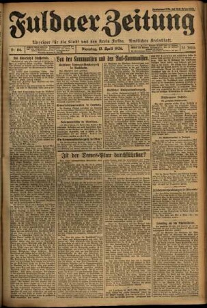 Ausgabe vom Dienstag, den 13. April 1926.