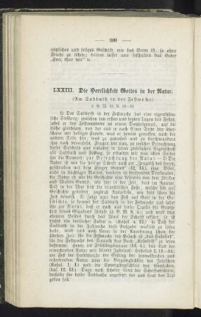 LXXIII. Die Herrlichkeit Gottes in der Natur.