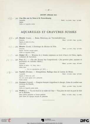 Aquarelles Et Gravures Suisses