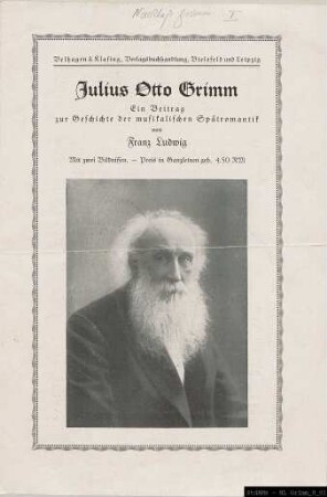 Pensionierung und Denkmal von Julius Otto Grimm