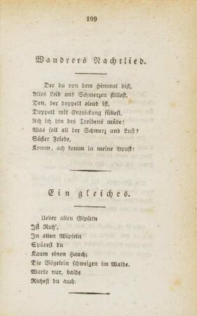 Wandrers Nachtlied.