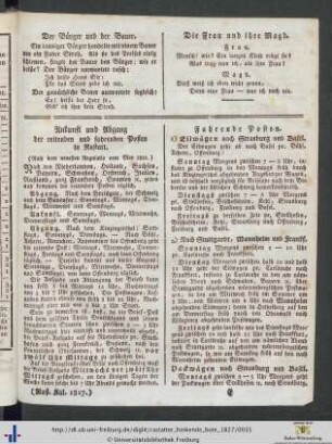 Ankunft und Abgang der reitenden und fahrenden Posten in Rastatt.