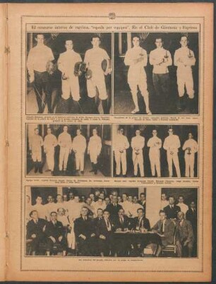 El concurso interno de esgrima, "espada por equipos". En el Club de Gimnasia y Esgrima