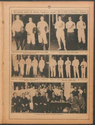 El concurso interno de esgrima, "espada por equipos". En el Club de Gimnasia y Esgrima