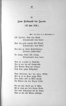 29. Zum Festmahl bei Jacob. (27. Juni 1872.)