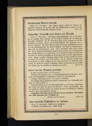 Bulgarischer Vormarsch gegen Prizren und Monastir.