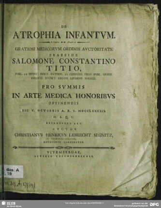 De Atrophia Infantum