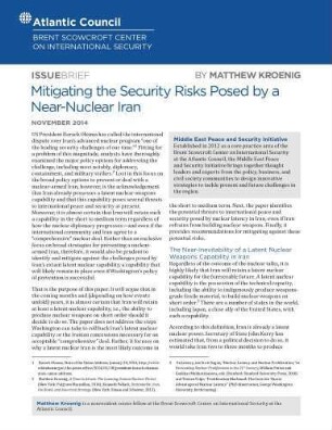 Mitigating the security risks posed by a near-nuclear Iran