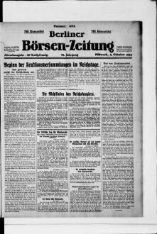 Berliner Börsen-Zeitung, Abendausgabe