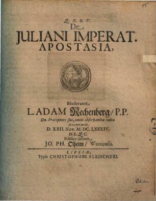 De Juliani Imperat. Apostasia