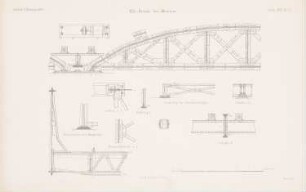 Elbbrücke, Meißen: Details eines Überbaus (aus: Atlas zur Zeitschrift für Bauwesen, hrsg. v. G. Erbkam, Jg. 18, 1868)