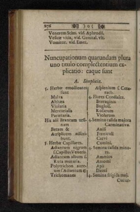 Nuncupationum quarundam plura uno titulo complectentium explicatio: eaque sunt.