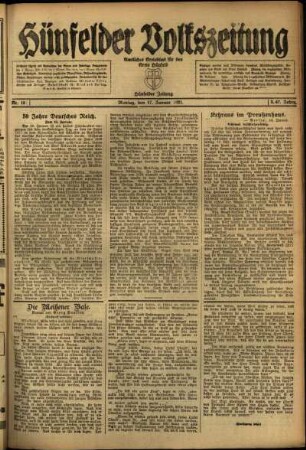 Ausgabe vom Montag, den 17. Januar 1921.