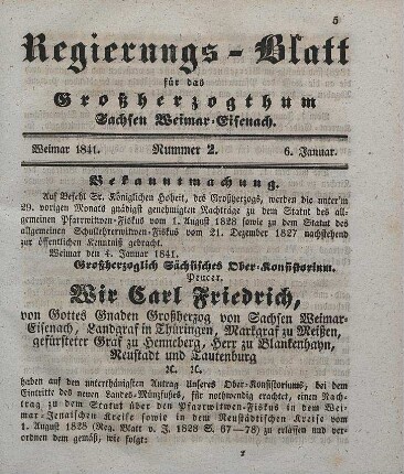 Nr. 2 : 6. Januar 1841