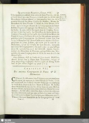 Chapitre VII. Des anciennes Congregations de France & de Marmoutier
