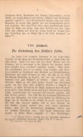 VIII. Abschnitt. Die Gründung des Klosters Fulda.