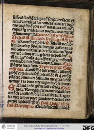 De sancto Remigio in primis vesperis super psalmos feriales