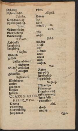 Classis XXXIII. Reliquum.