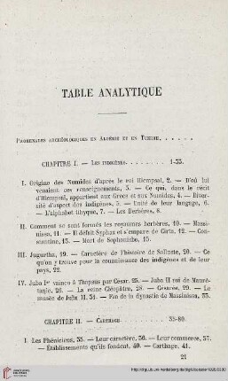 Table Analytique