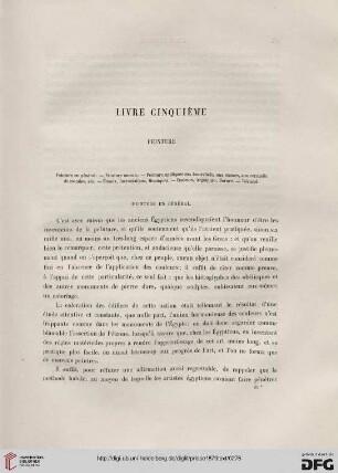 Livre cinquième: Peinture