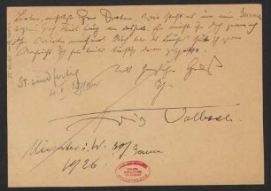 Brief an B. Schott's Söhne : 30.01.1926