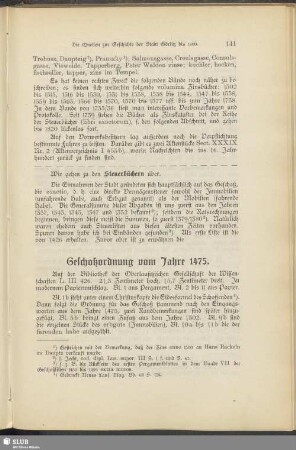 Geschoßordnung vom Jahre 1475