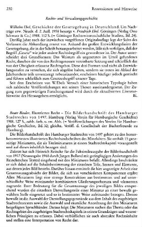 Rezensionen und Hinweise : Rechts- und Verwaltungsgeschichte
