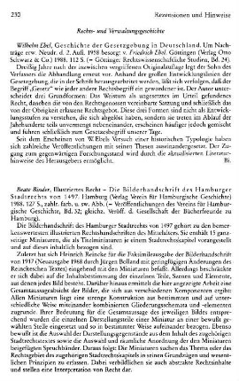 Rezensionen und Hinweise : Rechts- und Verwaltungsgeschichte
