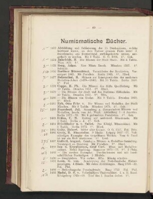 Numismatische Bücher