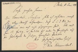 Brief an B. Schott's Söhne : 11.06.1893