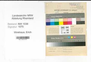 Entnazifizierung Erich Winkhaus , geb. 13.06.1895 (Fabrikant)