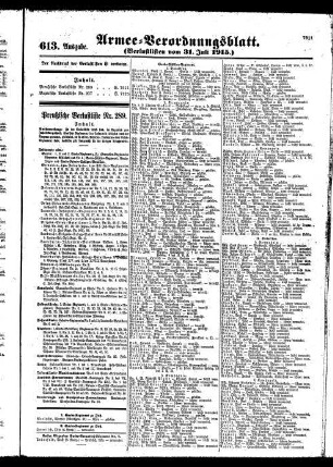 613. Ausgabe. Samstag, 31. Juli 1915