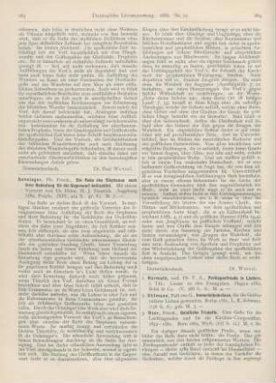 284-285 [Rezension] Uhlmann, G., Immortellenkränze, für die Gräber unserer Lieben gewunden