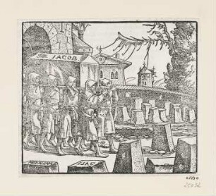 Begräbnis des Jakob, aus: Martin Luther, "Biblia: Das ist: Die gantze heilige Schrifft: Deudsch", Wittenberg 1561, S. 31 recto
