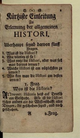 Kuertziste Einleitung zu Erlernung der allgemeinen Histori