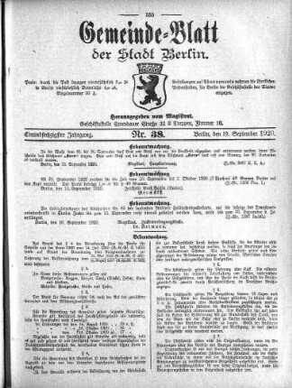 1920,38: Nr. 38, 19. September 1920