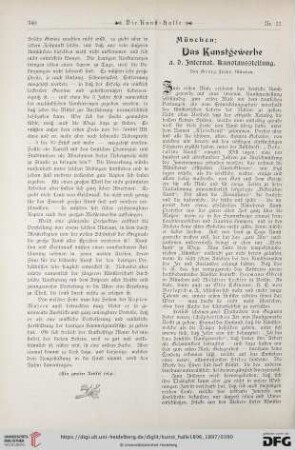 2: München: Das Kunstgewerbe a. d. Internat. Kunstausstellung, [1]