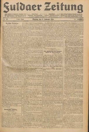 Ausgabe vom Montag, den 09. Februar 1914.