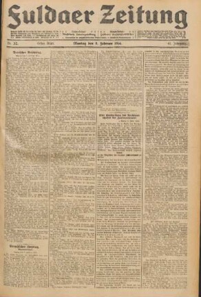 Ausgabe vom Montag, den 09. Februar 1914.