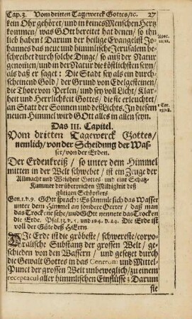 Cap. III. Vom dritten Tagewerck Gottes, ...